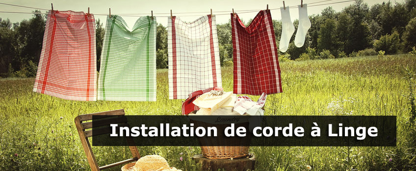 > remplacement reparation installation corde a linge